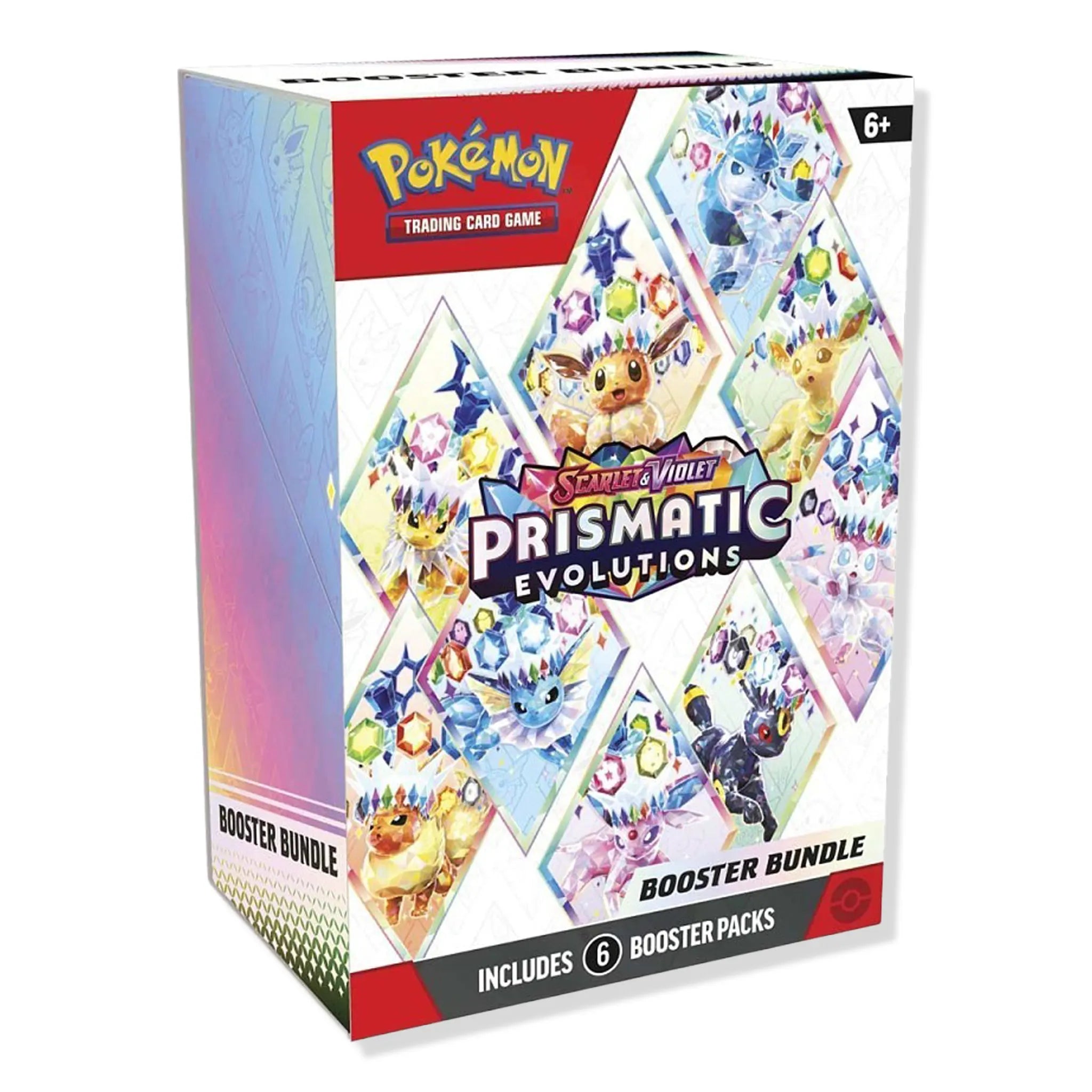 Front View of Pokémon Scarlet & Violet Prismatic Evolutions Booster Bundle